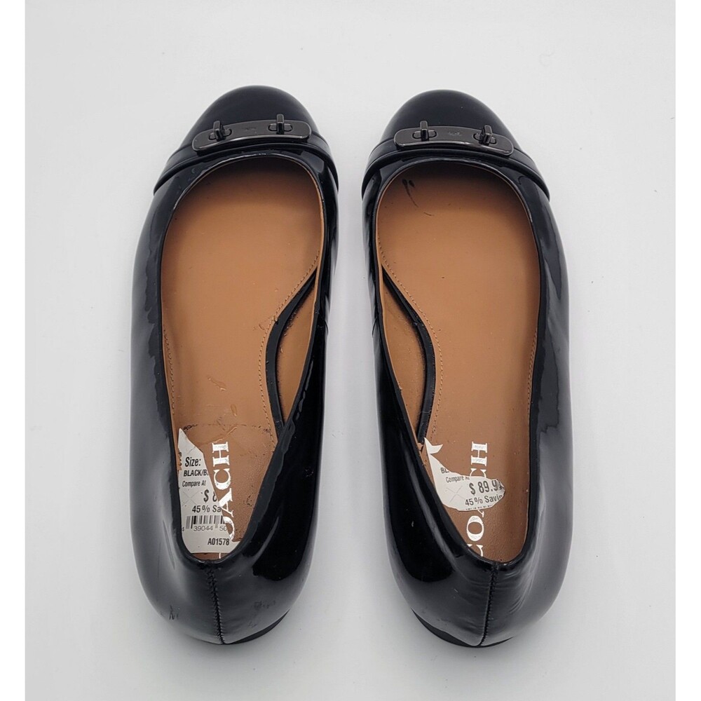 COACH Oswald Black Patent Leather Ballet Flat Womens size 11 B - Picture 6 of 12